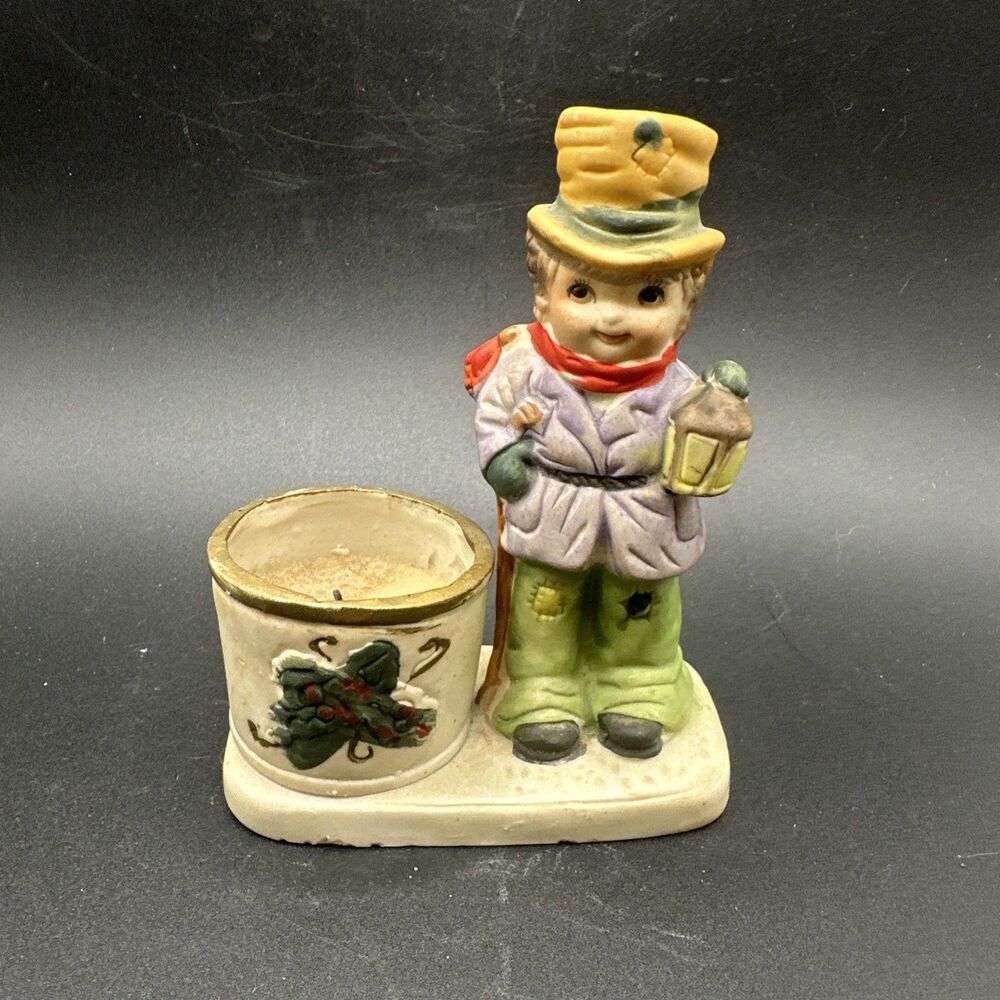 Christmas Luvkins By Jasco 1978 Porcelain Christmas Figurine With Candle Holder